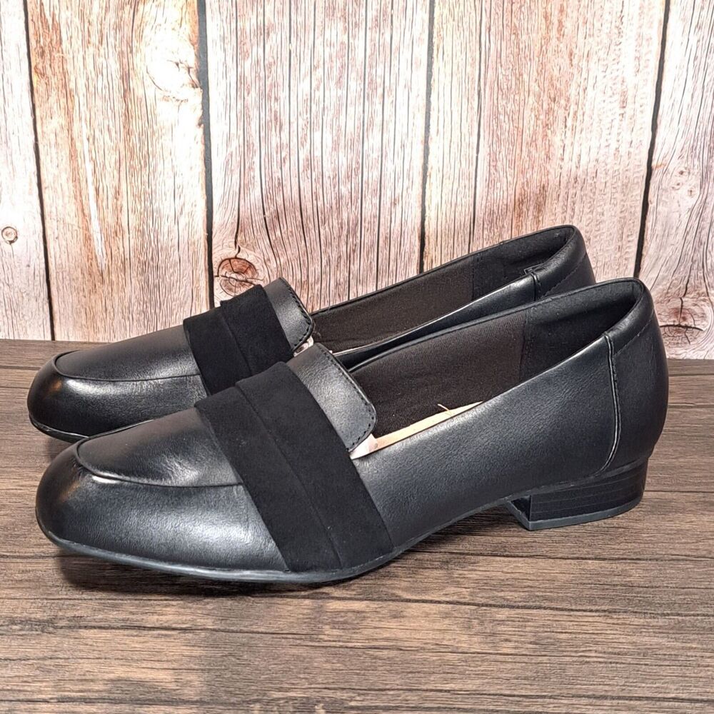 Clarks Juliet Rose Black Leather Loafer Women's Size 9 M (GUC)